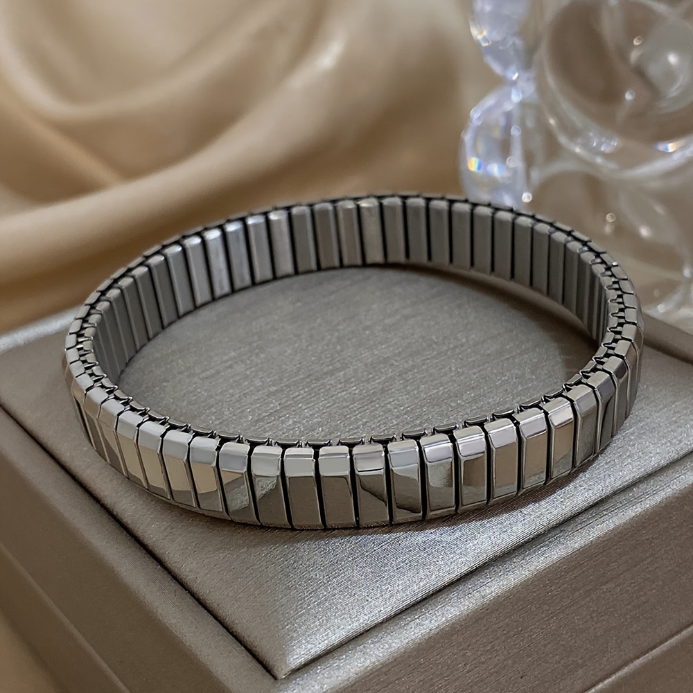 Classic 9MM Stainless Steel Elastic Stretch Bracelet